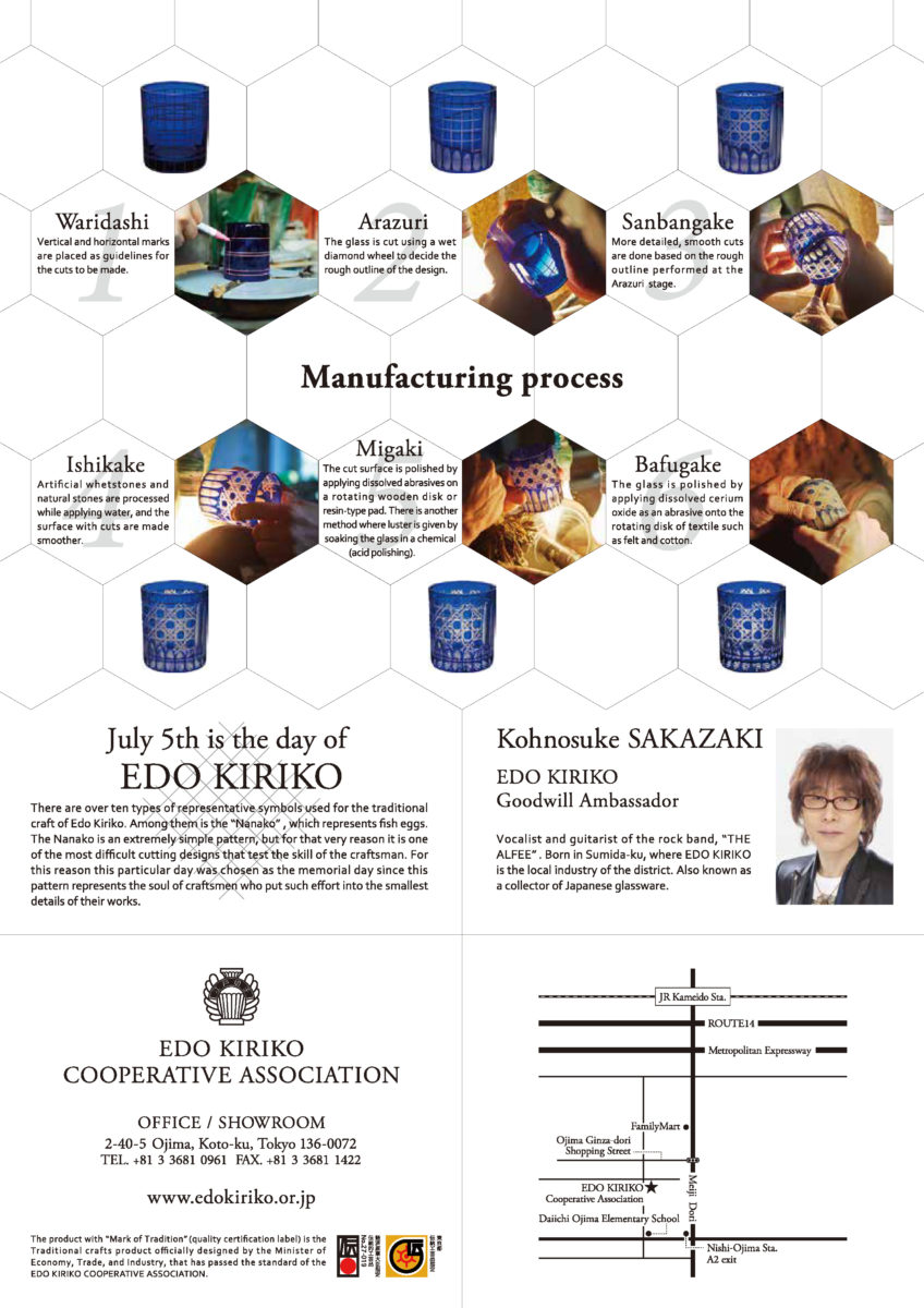 Edo Kiriko commentary leaflet　back